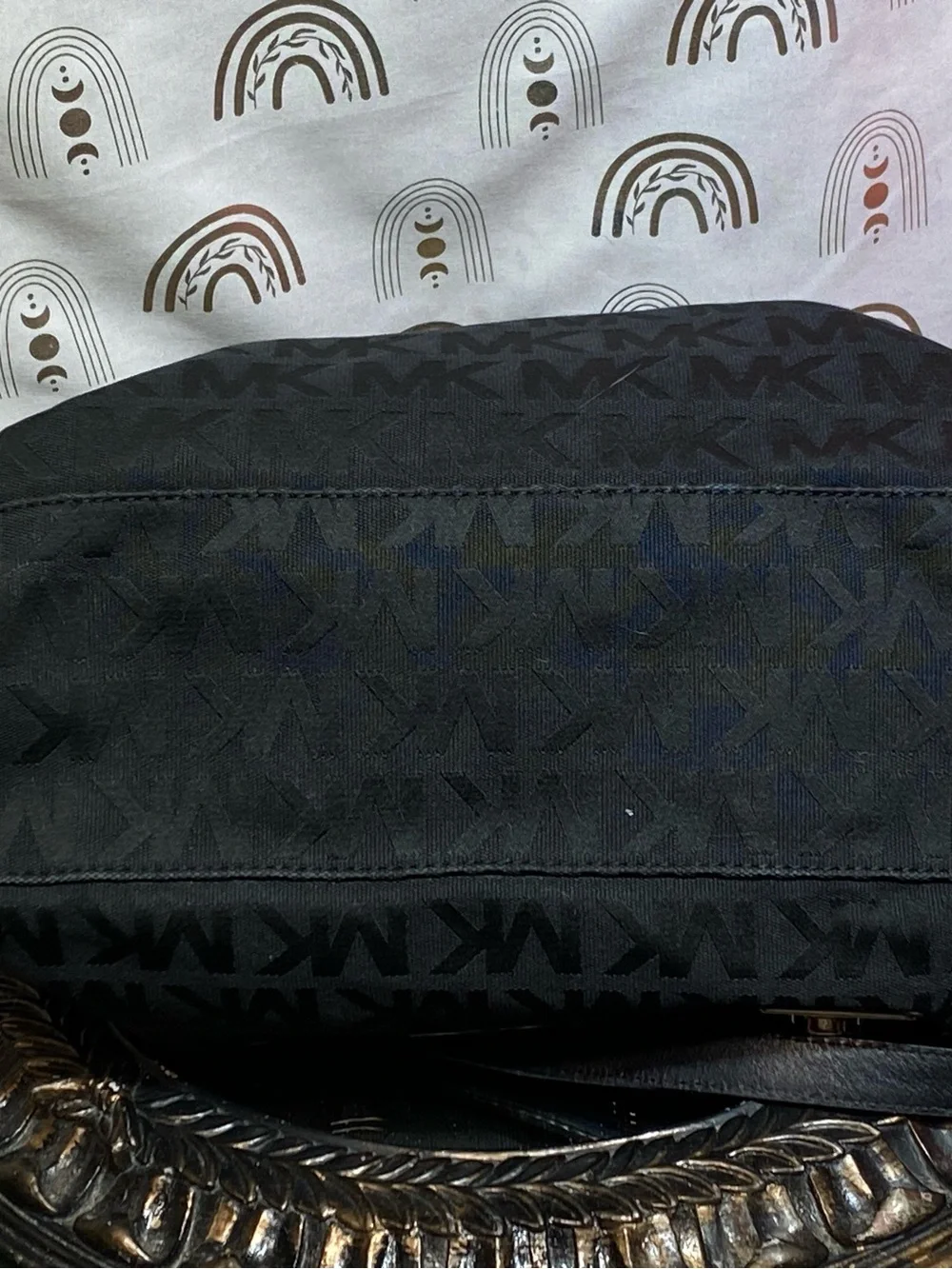 Michael Kors Black Logo Crossbody with Silver Hardware